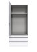 Falttürenschrank >OXFORD< in WEISS mit Schubladen - 100x236x58cm (BxHxT)