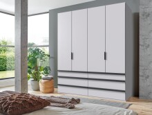 Falttürenschrank >OXFORD< in WEISS mit...