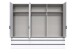 Falttürenschrank >OXFORD< in WEISS mit Schubladen - 300x236x58cm (BxHxT)