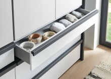 Falttürenschrank >OXFORD< in WEISS mit Spiegel - 100x236x58cm (BxHxT)