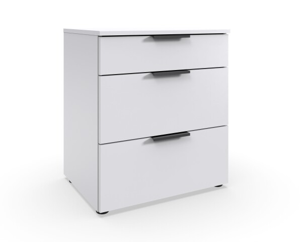 Nachtkommode >OXFORD< in WEISS - 54x61x41cm (BxHxT)