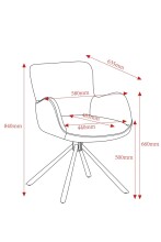 Armlehnstuhl >Molivo< (2er-Set) in anthrazit/schwarz Chenille-Optik - 58x84x64 (BxHxT)