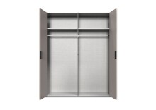 Falttürenschrank >OXFORD< in Saharagrau, Grafit - 200x216x58cm (BxHxT)