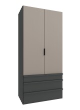 Falttürenschrank >OXFORD< in Saharagrau /...