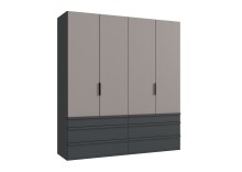 Falttürenschrank >OXFORD< in Saharagrau,...
