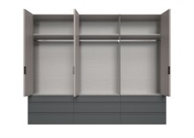 Falttürenschrank >OXFORD< in Saharagrau /...