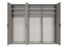 Falttürenschrank >OXFORD< in Saharagrau, Korpus Grafit - 300x236x58cm (BxHxT)
