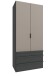 Falttürenschrank >OXFORD< in Türen Saharagrau / Grafit - 100x236x58cm (BxHxT)