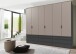 Falttürenschrank >OXFORD< in Türen Saharagrau / Grafit - 300x236x58cm (BxHxT)