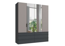 Falttürenschrank >OXFORD< in Saharagrau /...