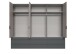 Falttürenschrank >OXFORD< in Graphit / Saharagrau / Spiegel - 300x236x58 (BxHxT)