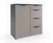 Kommode >OXFORD< in Saharagrau, Korpus Graphit - 81x84x41cm (BxHxT)
