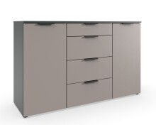 Sideboard >OXFORD< in Saharagrau, Korpus Graphit -...