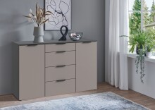 Sideboard >OXFORD< in Saharagrau, Korpus Graphit -...