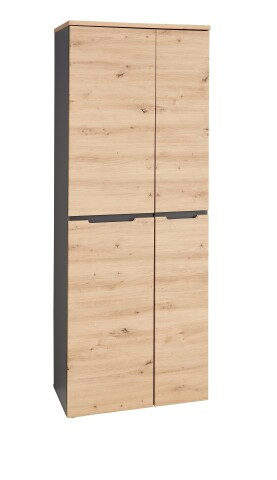 Aktenschrank >Memphis< in Artisan Eiche Dekor / Graphit - 75x197x38 (BxHxT)