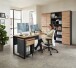 Aktenregal >Memphis< in Graphit / Artisan Eiche Dekor - 75x197x38 (BxHxT)