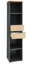 Aktenregal >Memphis< in Artisan Eiche Dekor / Graphit - 45x197x38 (BxHxT)