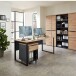 Schreibtisch >Memphis< in Artisan Eiche Dekor / schwarz - 170x77x73 (BxHxT)