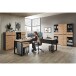 Eckschreibtisch >Memphis< in Artisan Eiche Dekor / schwarz - 223x77x170 (BxHxT)