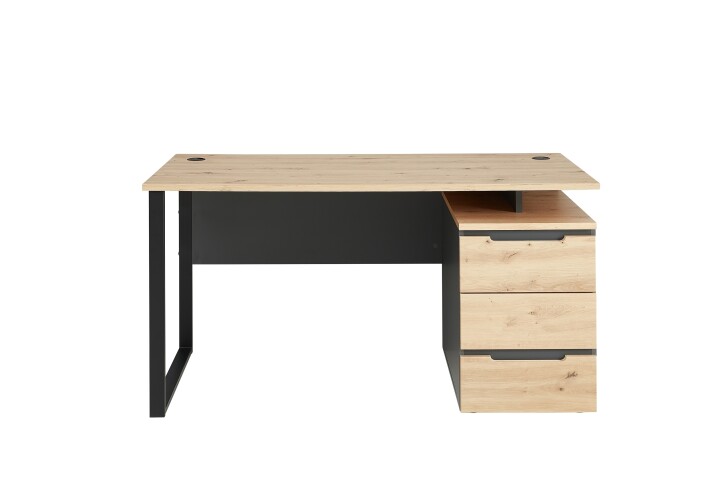Schreibtisch >Memphis< in Artisan Eiche Dekor / Graphit - 150x77x73 (BxHxT)