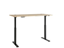 Schreibtisch >Memphis< höhenverstellbar, Artisan Eiche / schwarz - 160x72/120x77 (BxHxT)