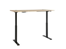 Schreibtisch >Memphis< höhenverstellbar, Artisan Eiche / schwarz - 160x72/120x77 (BxHxT)