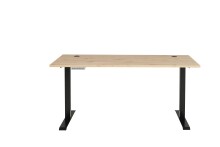 Schreibtisch >Memphis< höhenverstellbar, Artisan Eiche / schwarz - 160x72/120x77 (BxHxT)