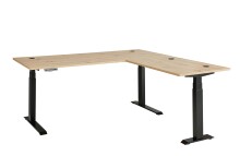 Eckschreibtisch >Memphis< höhenverstellbar, Artisan Eiche Dekor - 185x64/129x177 (BxHxT)