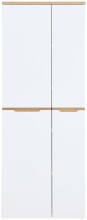 Aktenschrank >Memphis< in Weiß / Artisan Eiche Dekor - 75x197x38 (BxHxT)