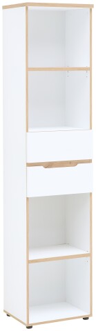 Aktenregal >Memphis< in Weiß / Artisan Eiche Dekor - 45x197x38 (BxHxT)