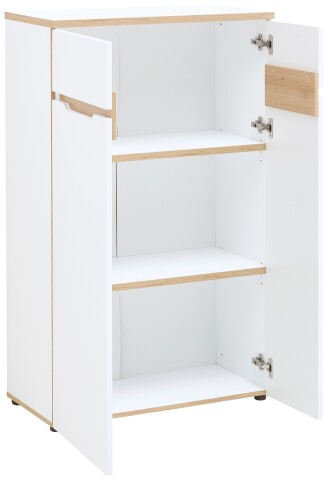 Aktenschrank >Memphis< in Weiß / Artisan Eiche Dekor - 75x122x38 (BxHxT)
