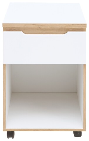 Rollcontainer >Memphis< in Weiß / Artisan Eiche Dekor - 45x66x55 (BxHxT)