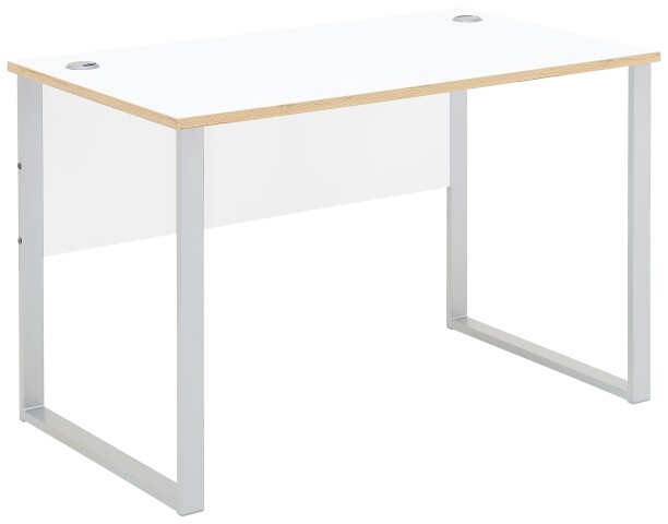 Schreibtisch >Memphis< in Weiß / Artisan / silber - 120x77x73 (BxHxT)
