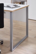 Schreibtisch >Memphis< in Weiß / Artisan / silber - 120x77x73 (BxHxT)