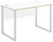 Schreibtisch >Memphis< in Weiß / Artisan / silber - 120x77x73 (BxHxT)