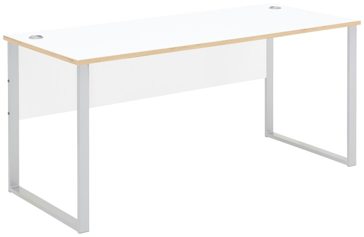 Schreibtisch >Memphis< in Weiß / Artisan / silber - 170x77x73 (BxHxT)