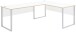 Eckschreibtisch >Memphis< in Weiß / Artisan / silber - 223x77x170 (BxHxT)