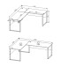 Eckschreibtisch >Memphis< in Weiß / Artisan / silber - 223x77x170 (BxHxT)