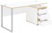 Schreibtisch >Memphis< in Weiß / Artisan / silber - 150x77x73 (BxHxT)