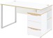Schreibtisch >Memphis< in Weiß / Artisan / silber - 150x77x73 (BxHxT)
