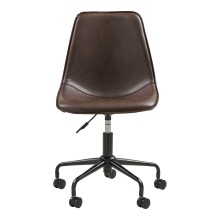 Bürostuhl >Monaco< in Braun, PU, Metall - 48x93x56cm (BxHxT)