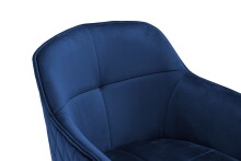 Armlehnstuhl >Emma< (1stk) drehbar, in blau / schwarz - 59x82x62 (BxHxT)