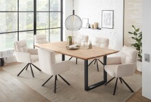 Armlehnstuhl >Sofia< (1stk) drehbar, in beige / schwarz - 60x93x67 (BxHxT)