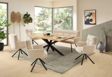 Armlehnstuhl >Sofia< (1stk) drehbar, in beige / schwarz - 60x93x67 (BxHxT)