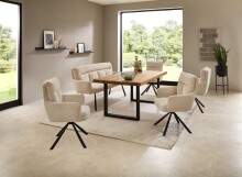 Armlehnstuhl >Sofia< (1stk) drehbar, in beige / schwarz - 60x93x67 (BxHxT)