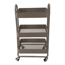 Servierwagen >RAJA< in grau, Lackiert, Metall  - 46x78x34cm (BxHxT)
