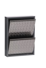 Schuhkipper >CLIP< (1stk) Metall / schwarz-anthrazit, montiert - 50x72x13,5 (BxHxT)