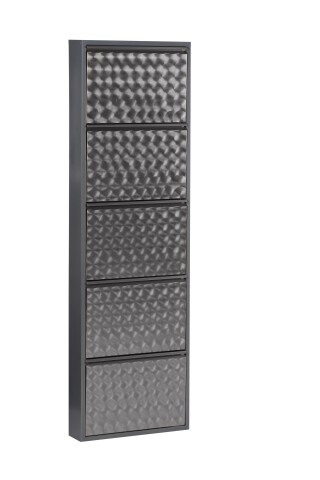 Schuhkipper >CLIP< (1stk) Metall / schwarz-anthrazit, montiert - 50x172x13,5 (BxHxT)