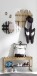 Garderobenpaneel >BANTRY< mit 4 Haken, in Eiche schwarz, Massivholz - 38x40x11cm (BxHxT)