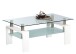 Couchtisch >Mango II< in weiß, Glas, Edelstahl, MDF - 100x46x60cm (BxHxT)